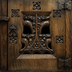 Gothic Style Oak Food Cupboard