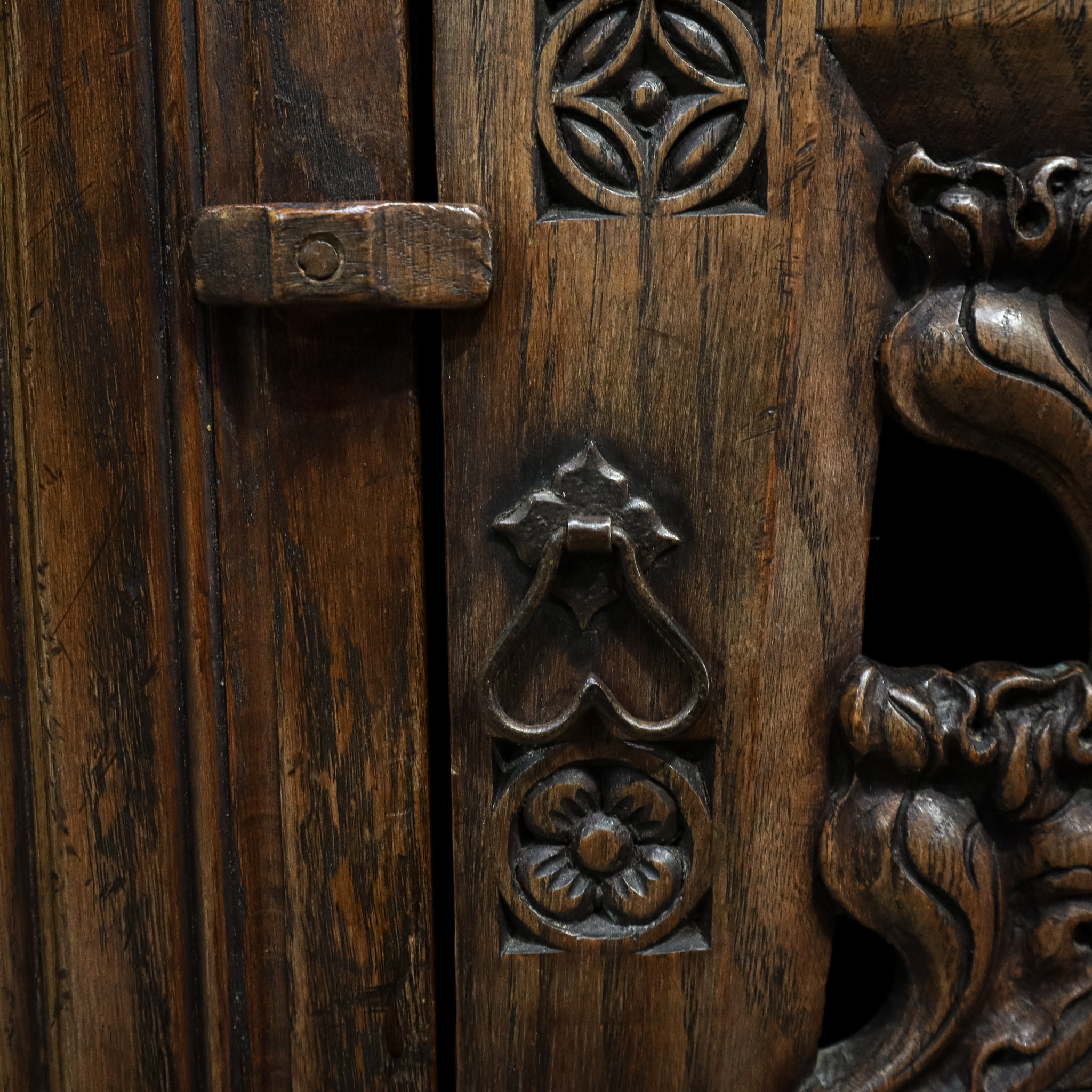 Gothic Style Oak Food Cupboard