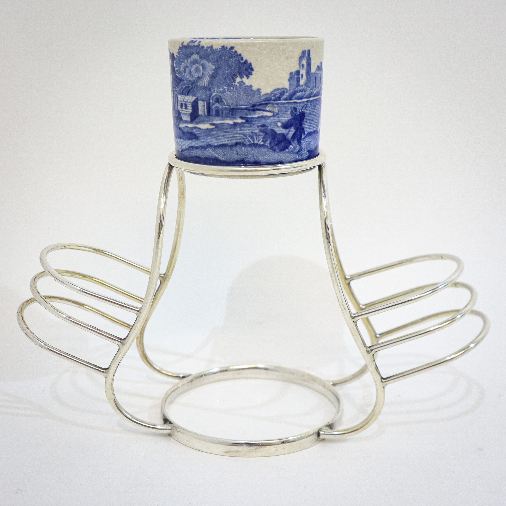 Art Deco Silver Egg Cup & Toast Rack Stand