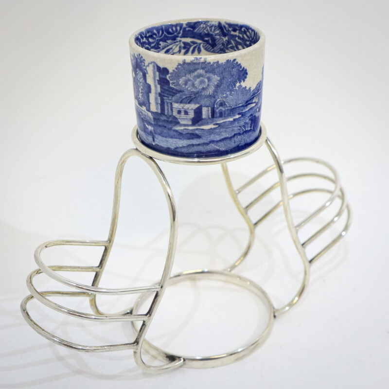 Art Deco Silver Egg Cup & Toast Rack Stand