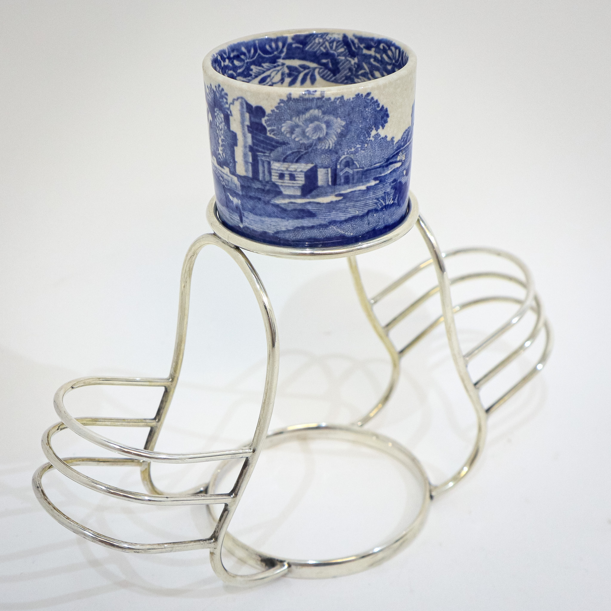 Art Deco Silver Egg Cup & Toast Rack Stand