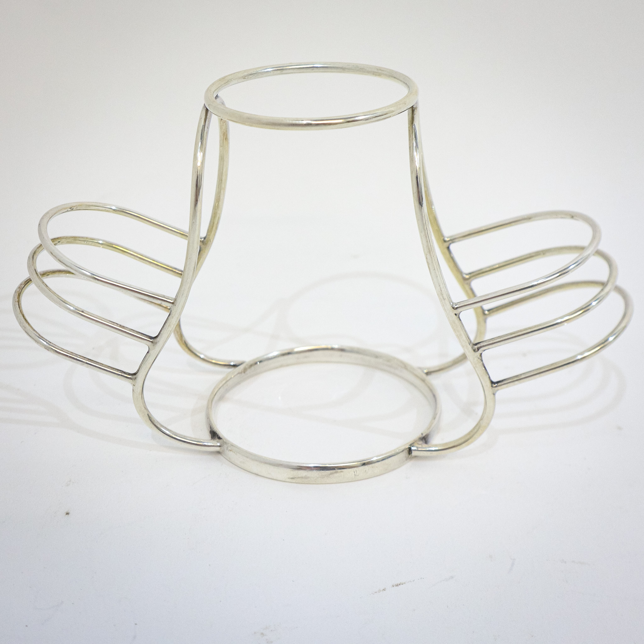 Art Deco Silver Egg Cup & Toast Rack Stand