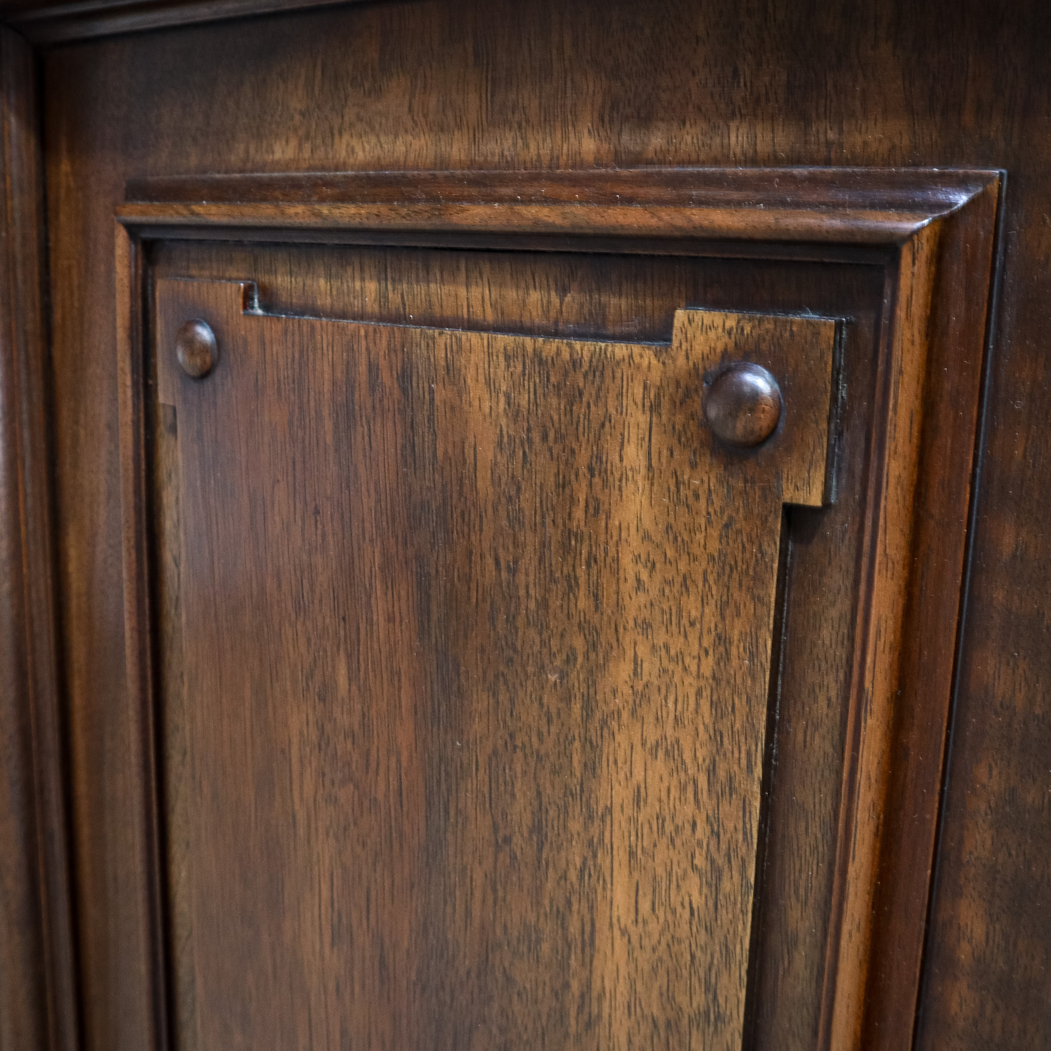 Walnut Breakfront Library Bookcase