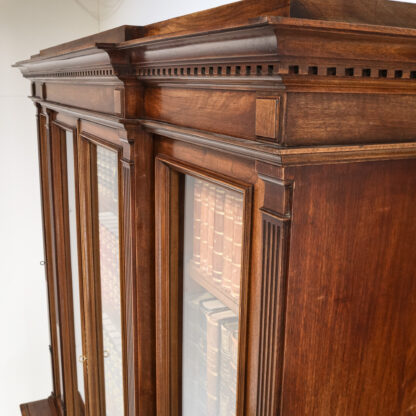 Walnut Breakfront Library Bookcase - Image 8