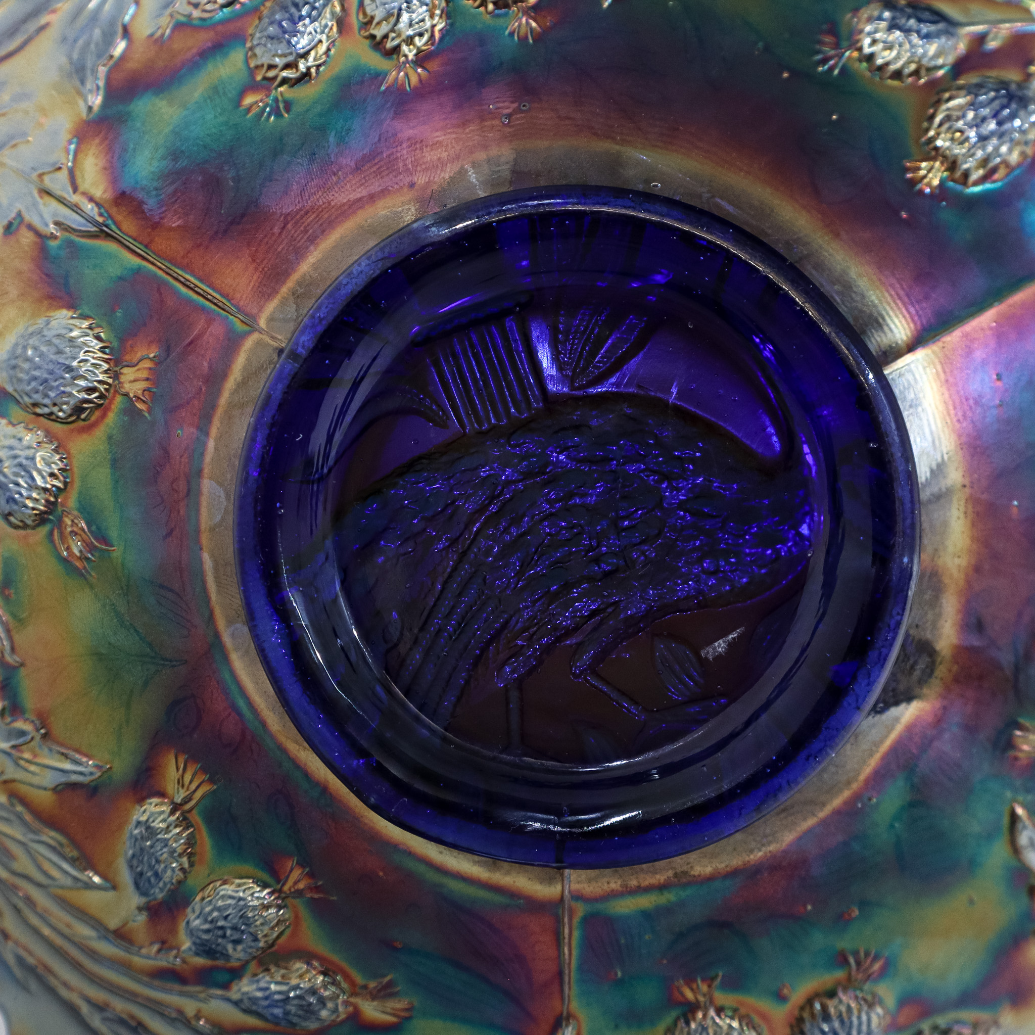 Northwood Blue Peacock Carnival Plate
