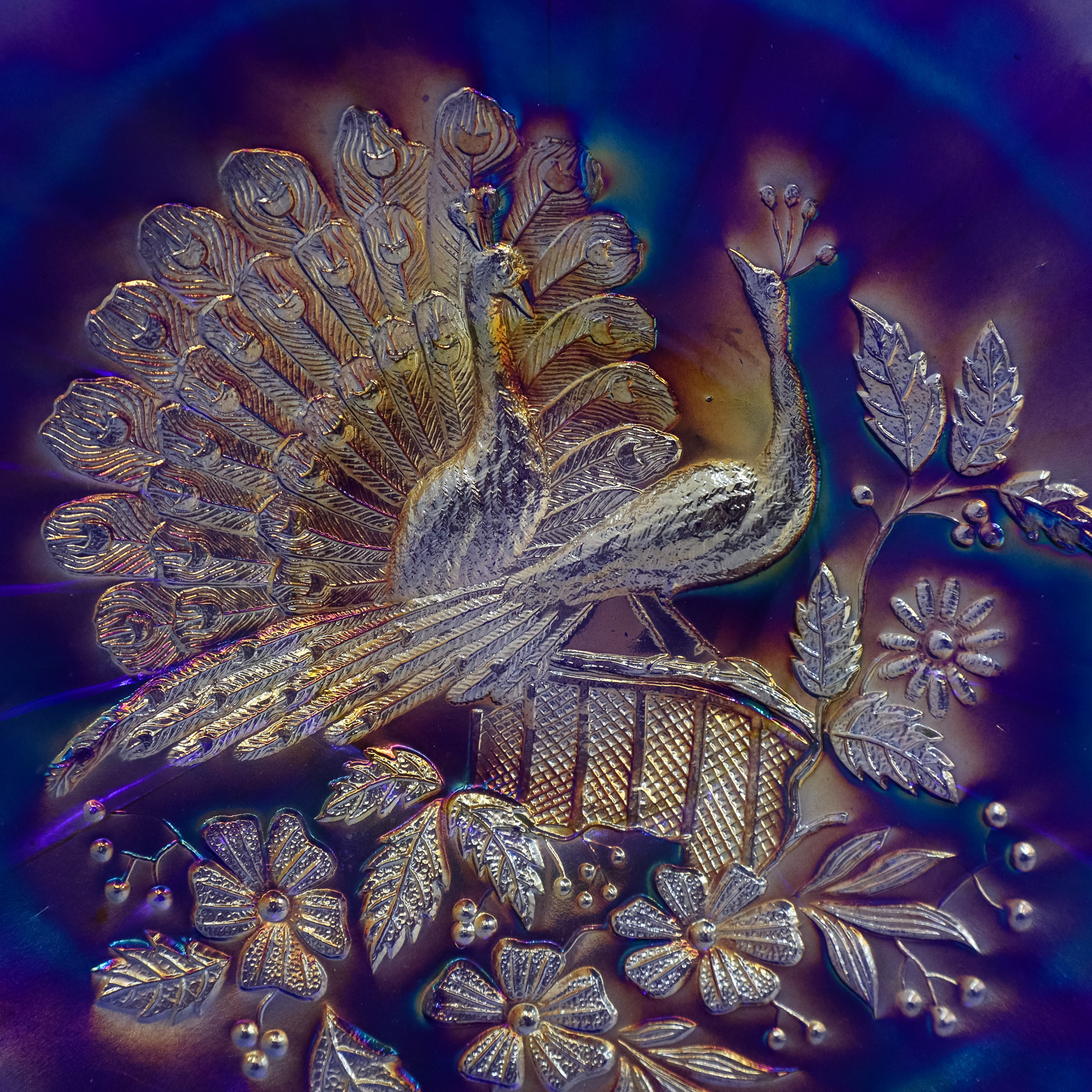 Northwood Blue Peacock Carnival Plate