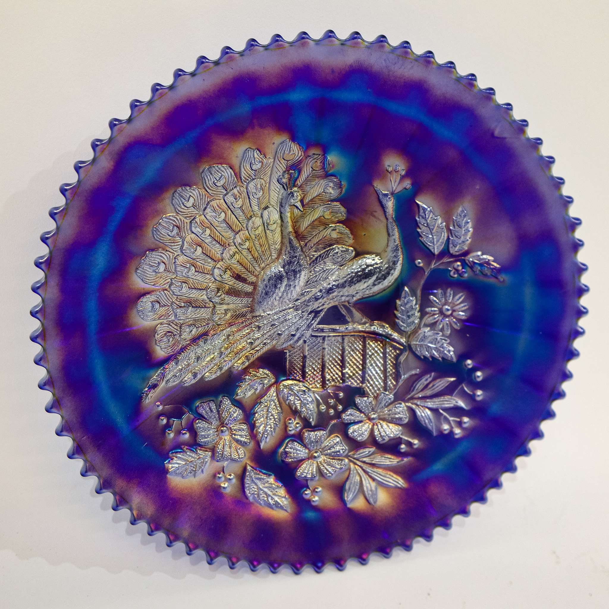 Northwood Blue Peacock Carnival Plate