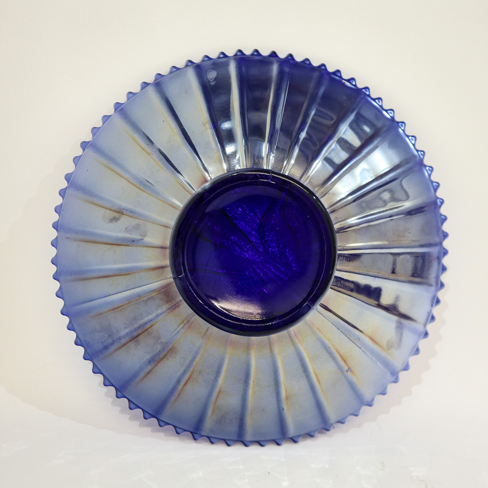 Northwood Blue Peacock Carnival Plate