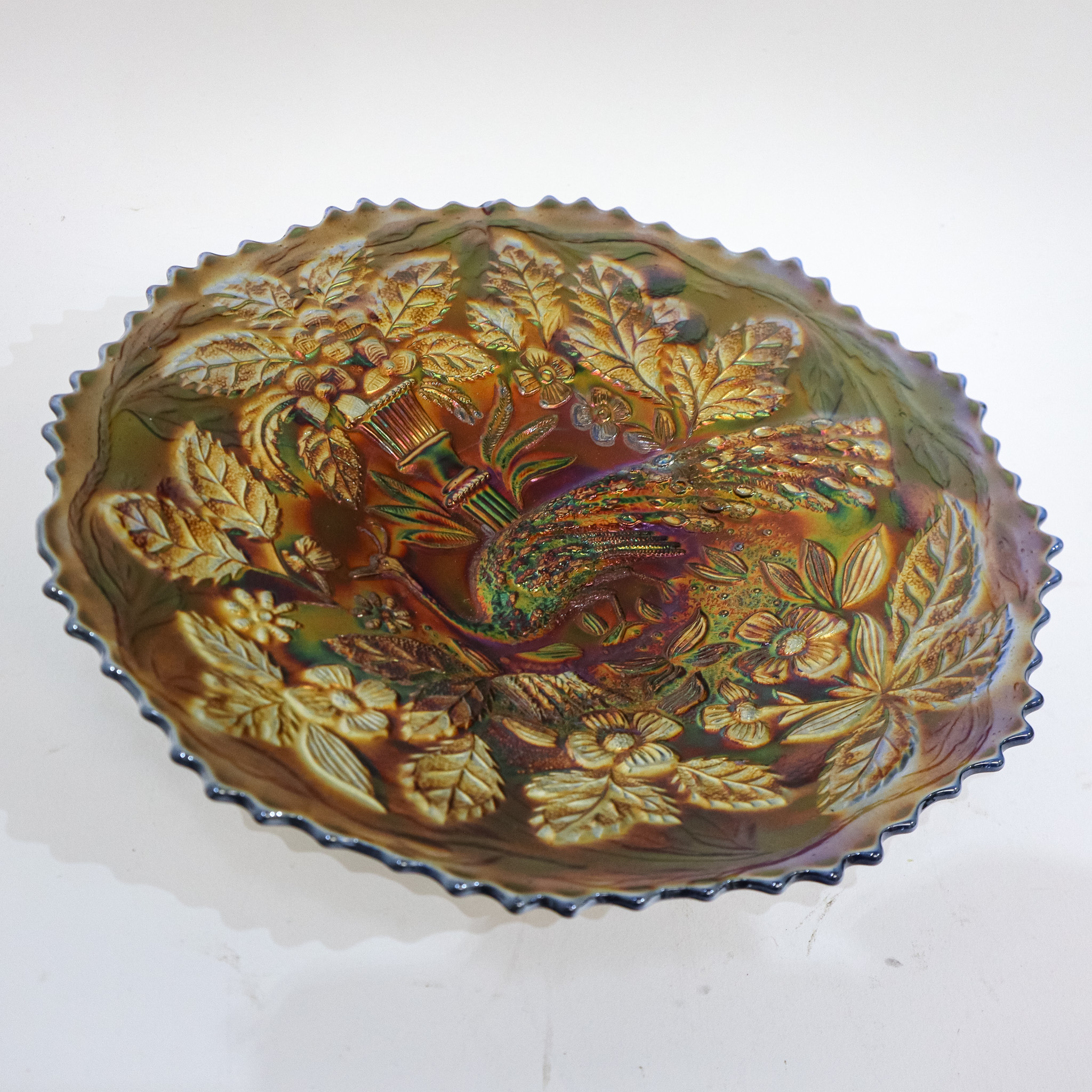 Fenton Blue Peacock Carnival Plate