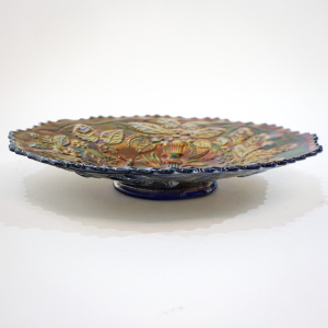 Fenton Blue Peacock Carnival Plate