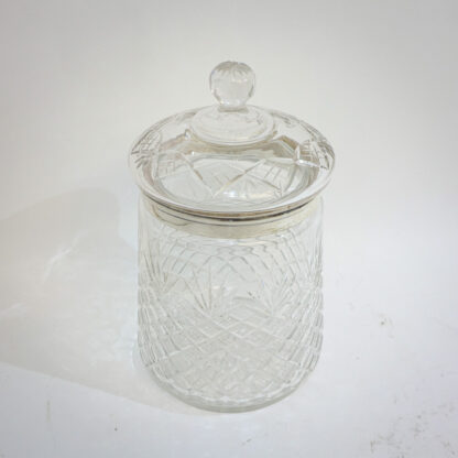 Silver & Hobnailed Glass Biscuit Barrel - Image 2