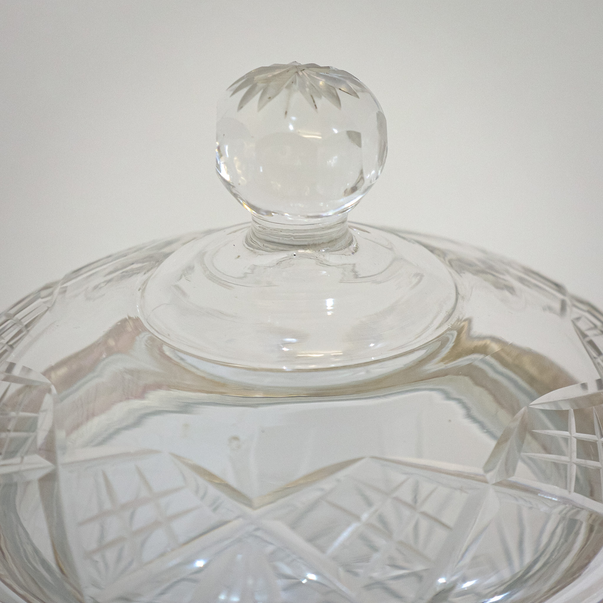 Silver & Hobnailed Glass Biscuit Barrel