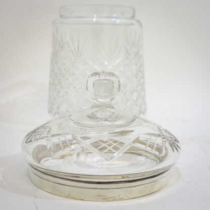 Silver & Hobnailed Glass Biscuit Barrel - Image 4