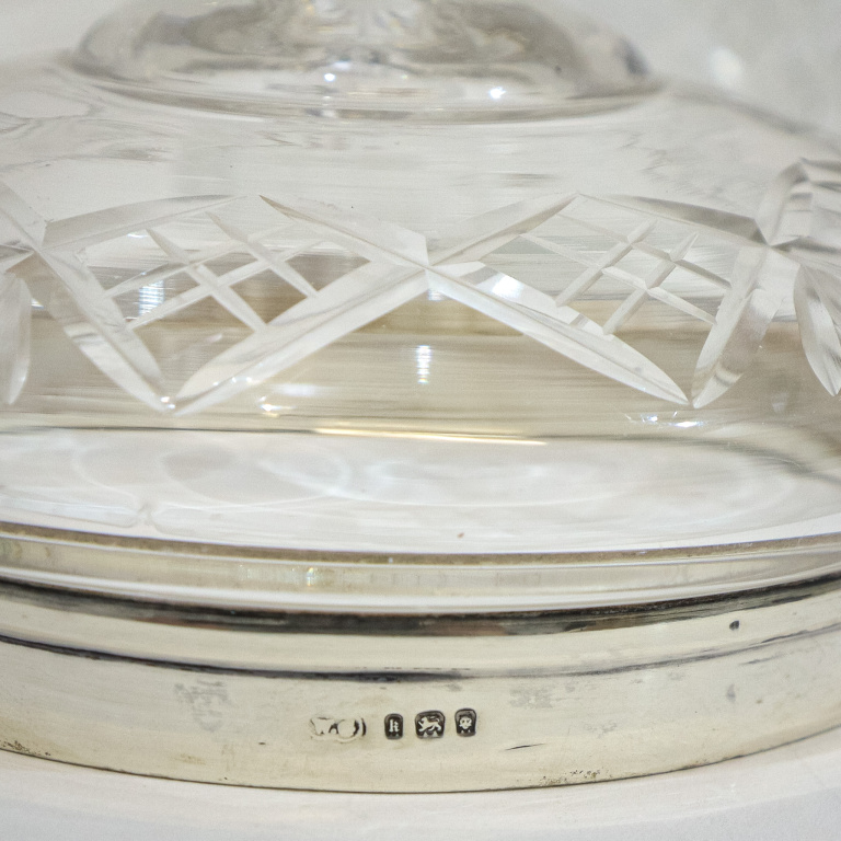 Silver & Hobnailed Glass Biscuit Barrel - Image 5
