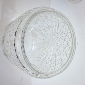 Silver & Hobnailed Glass Biscuit Barrel