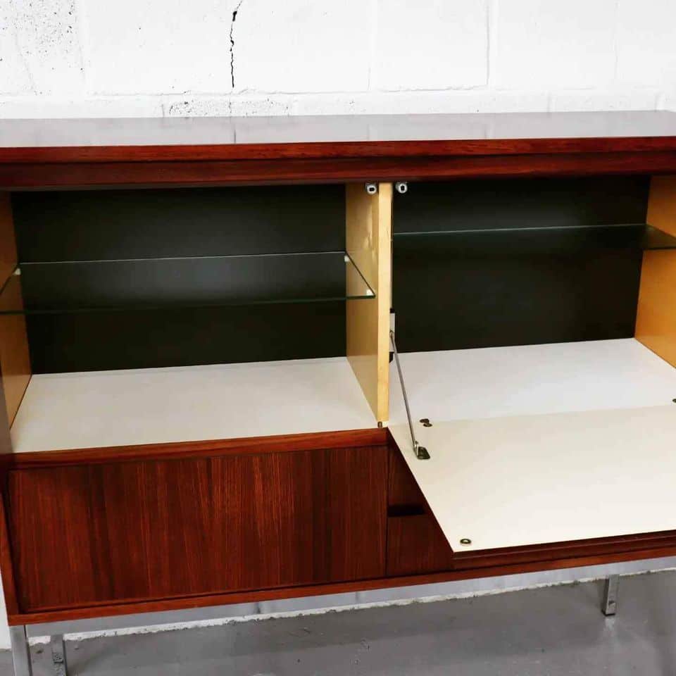 Bar cabinet in Indian Rosewood produced by 'Meubelfabriek Aurora' Belgium 1967