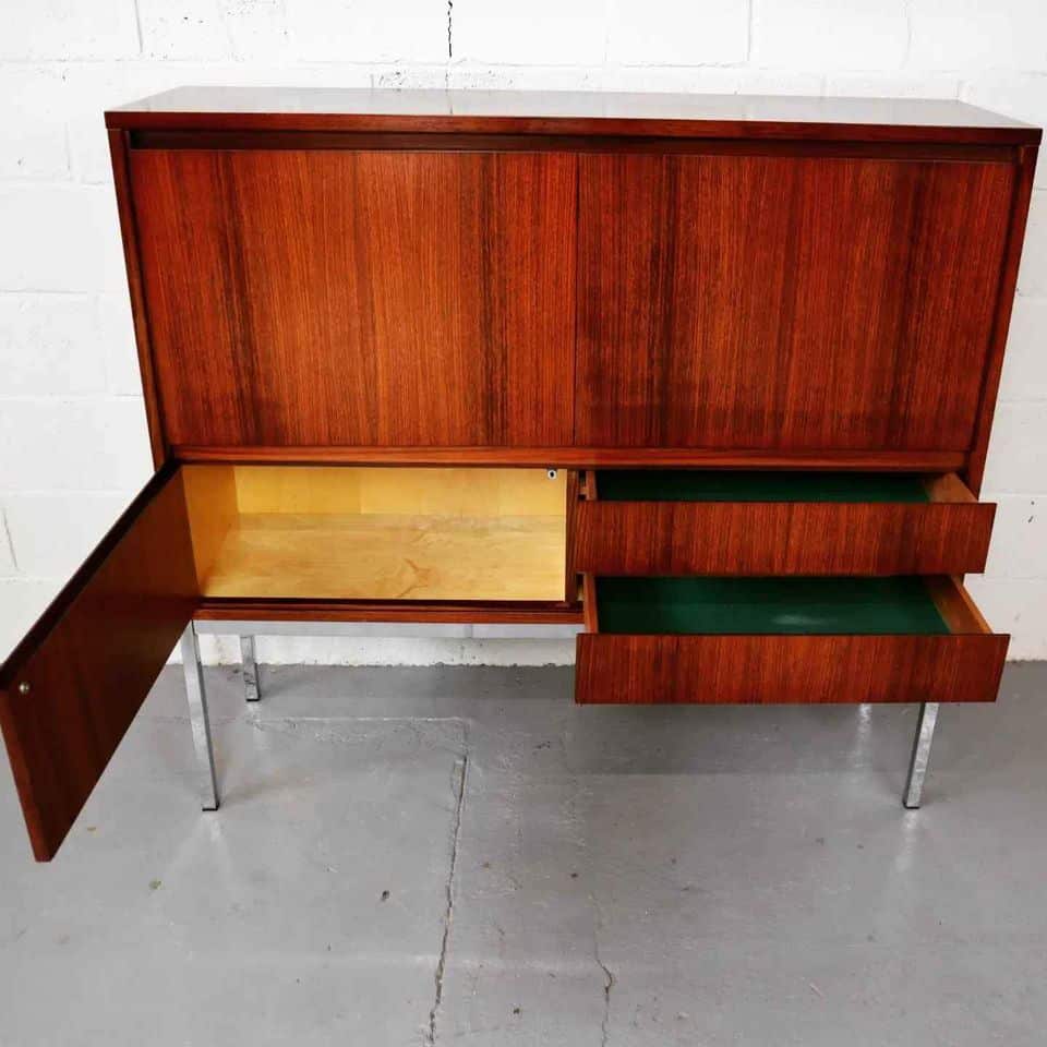 Bar cabinet in Indian Rosewood produced by 'Meubelfabriek Aurora' Belgium 1967