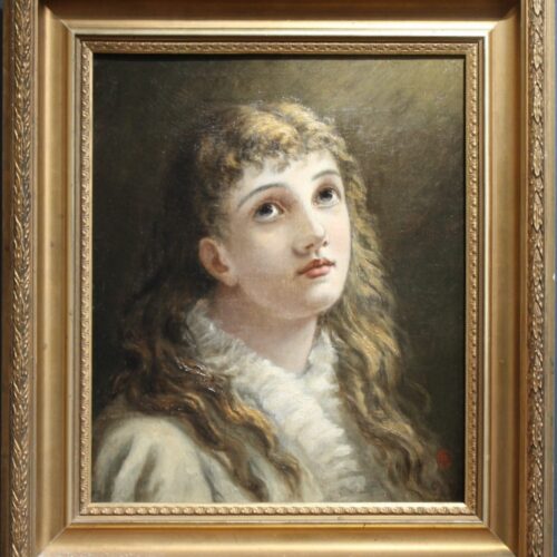 Antique 19th Century Fine Art Portraiture of Maiden