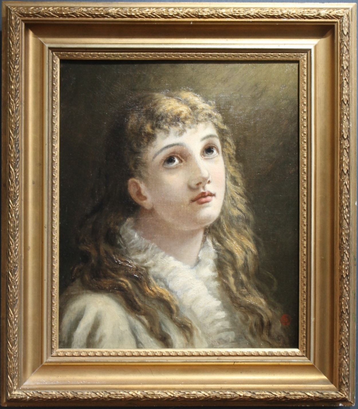 Antique 19th Century Fine Art Portraiture of Maiden