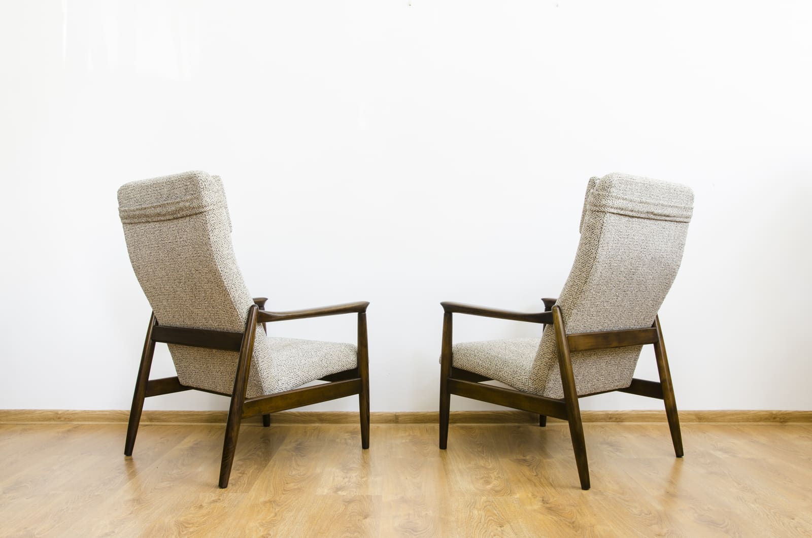 Pair Of “Gfm64”High Back Armchairs By Edmund Homa, Poland, 1960s