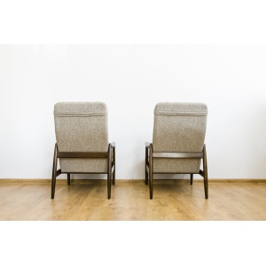 Pair Of “Gfm64”High Back Armchairs By Edmund Homa, Poland, 1960s