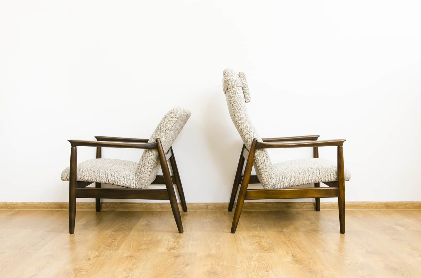 Pair Of Armchairs High Back GFM-64 And GFM-64 By Edmun Homa, Poland, 1960’S