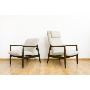 Pair Of Armchairs High Back GFM-64 And GFM-64 By Edmun Homa, Poland, 1960’S