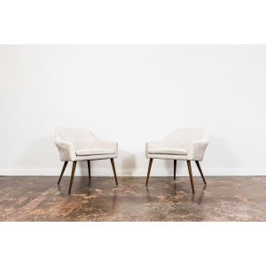 Pair Of Beige Cocktail Chair, Poland, 1970s