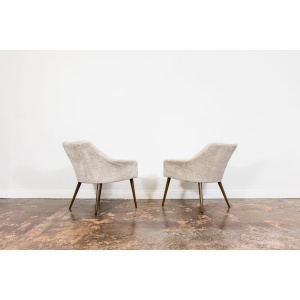 Pair Of Beige Cocktail Chair, Poland, 1970s