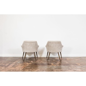Pair Of Beige Cocktail Chair, Poland, 1970s