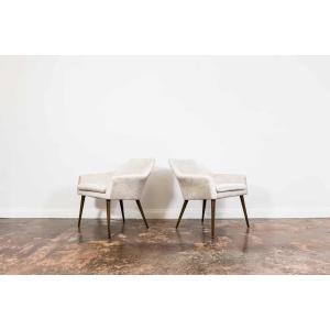 Pair Of Beige Cocktail Chair, Poland, 1970s
