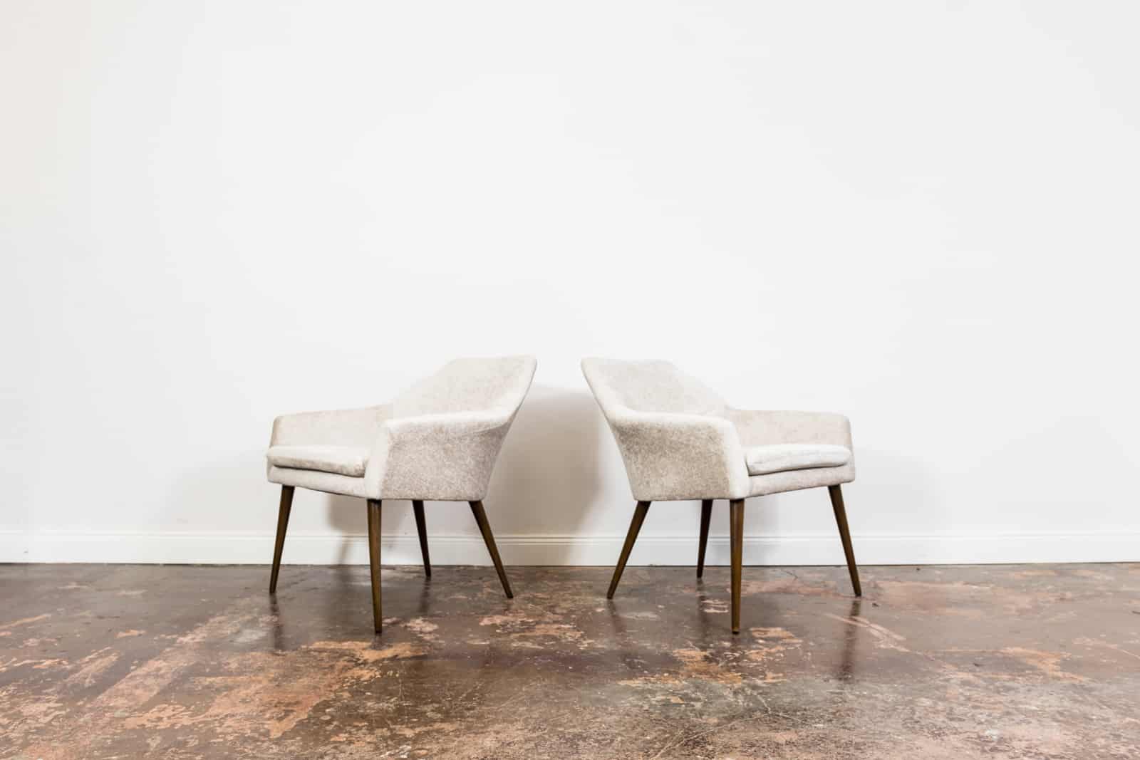 Pair Of Beige Cocktail Chair, Poland, 1970s