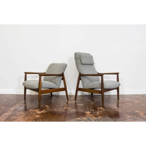 Pair Of Armchairs High Back GFM-64 and GFM-64 by Edmun Homa, Poland, 1960's