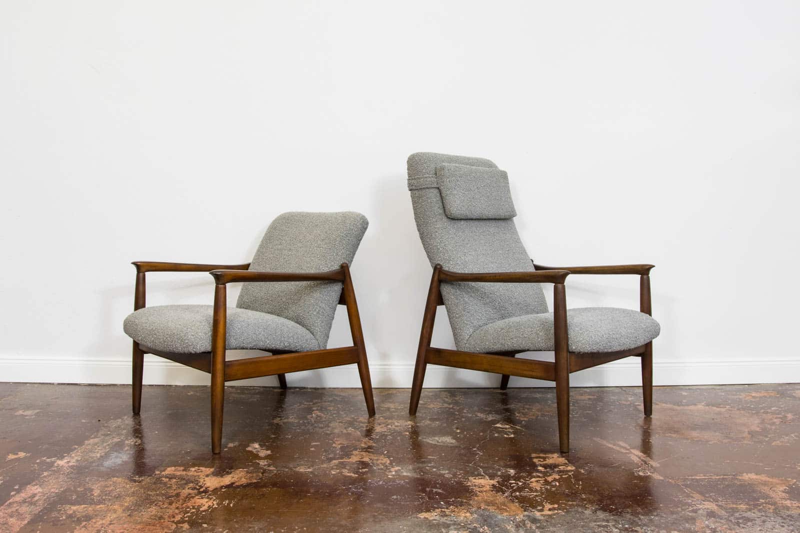 Pair Of Armchairs High Back GFM-64 and GFM-64 by Edmun Homa, Poland, 1960's