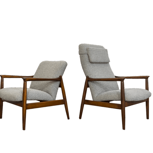Pair Of Armchairs High Back GFM-64 and GFM-64 by Edmun Homa, Poland, 1960's