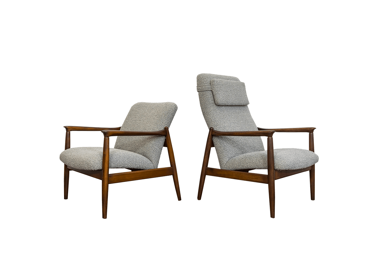 Pair Of Armchairs High Back GFM-64 and GFM-64 by Edmun Homa, Poland, 1960's