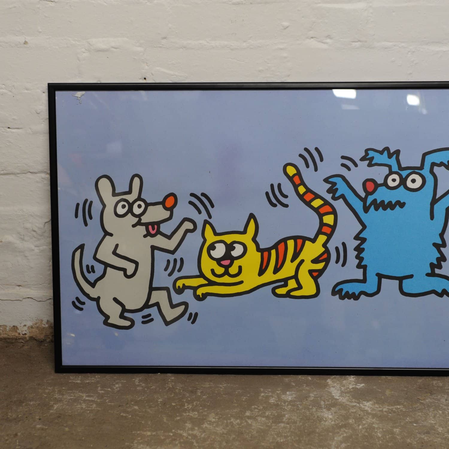 Keith Haring Dancing Dogs & Cats Lithograph, 1990s