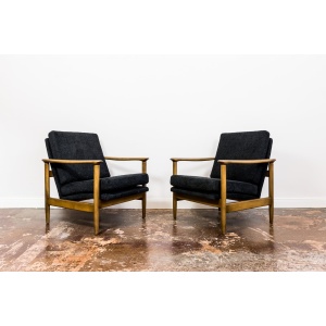 Pair Of “Gfm 142” Armchairs By Edmund Homa, Poland, 1960s