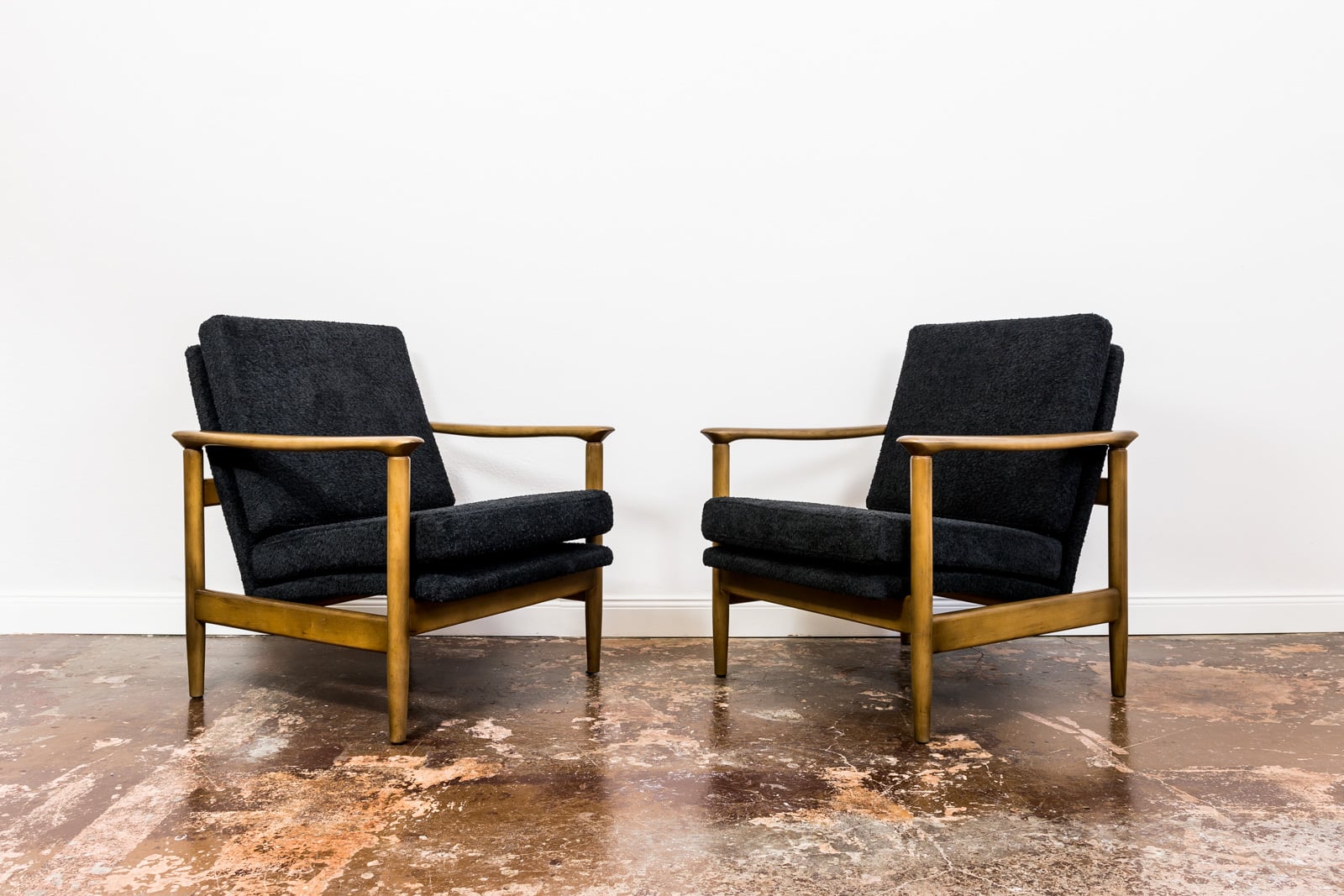 Pair Of “Gfm 142” Armchairs By Edmund Homa, Poland, 1960s