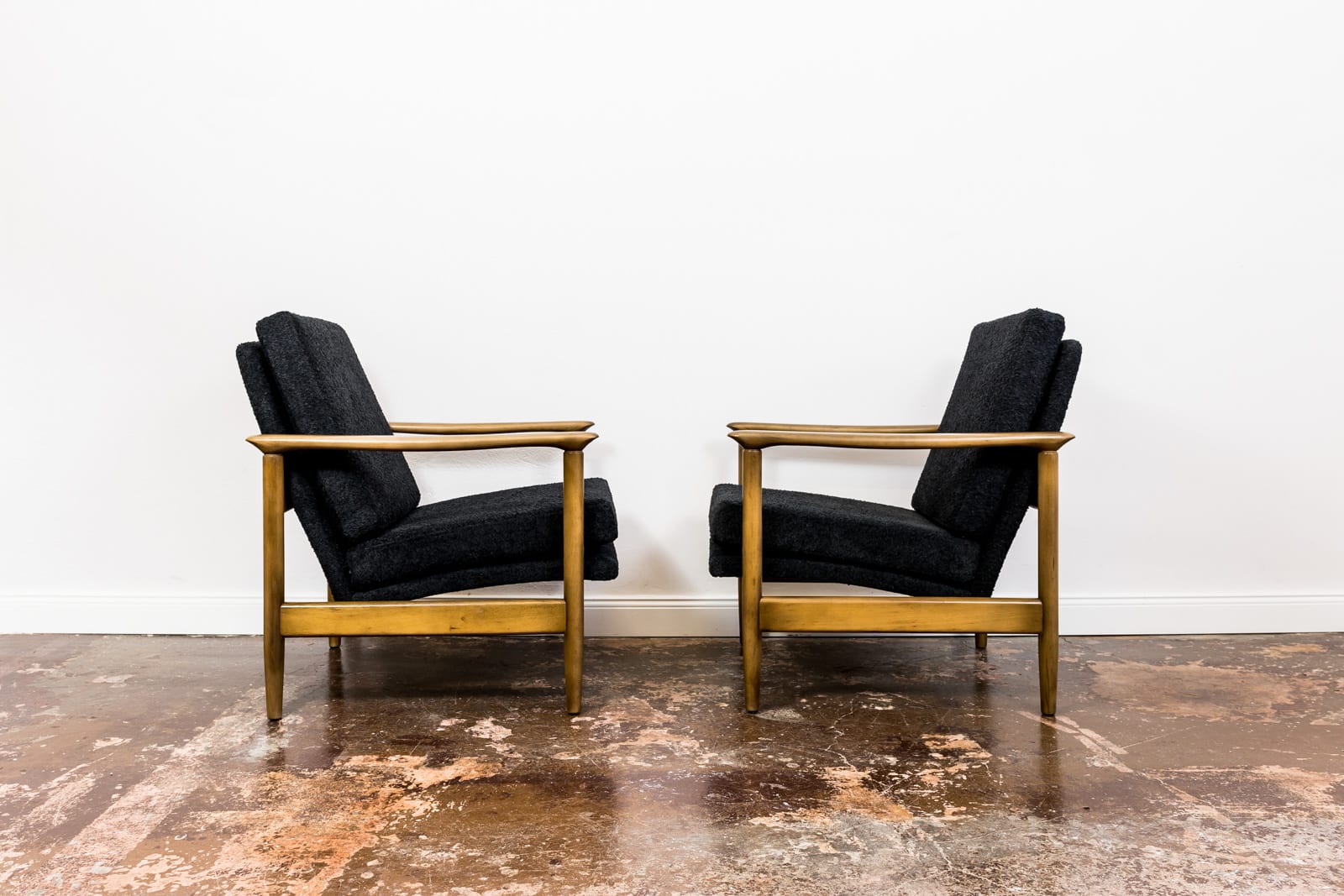 Pair Of “Gfm 142” Armchairs By Edmund Homa, Poland, 1960s