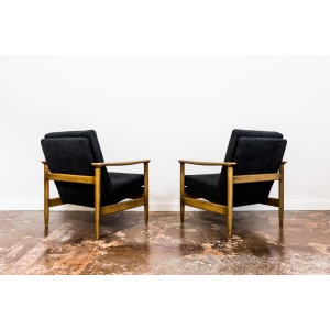 Pair Of “Gfm 142” Armchairs By Edmund Homa, Poland, 1960s