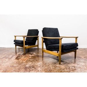 Pair Of “Gfm 142” Armchairs By Edmund Homa, Poland, 1960s