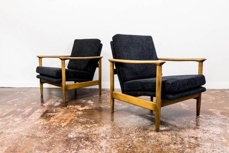 Pair Of “Gfm 142” Armchairs By Edmund Homa, Poland, 1960s