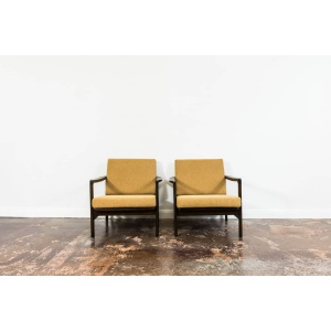 Pair Of Orange B-7522 Armchairs By Zenon Bączyk, Poland, 1960’S