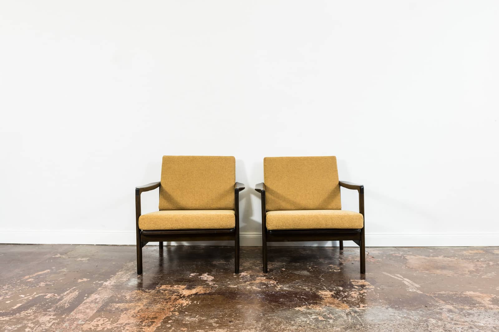 Pair Of Orange B-7522 Armchairs By Zenon Bączyk, Poland, 1960’S