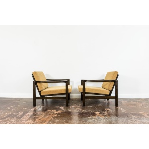 Pair Of Orange B-7522 Armchairs By Zenon Bączyk, Poland, 1960’S