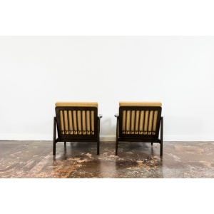Pair Of Orange B-7522 Armchairs By Zenon Bączyk, Poland, 1960’S