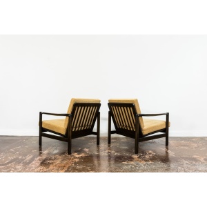 Pair Of Orange B-7522 Armchairs By Zenon Bączyk, Poland, 1960’S