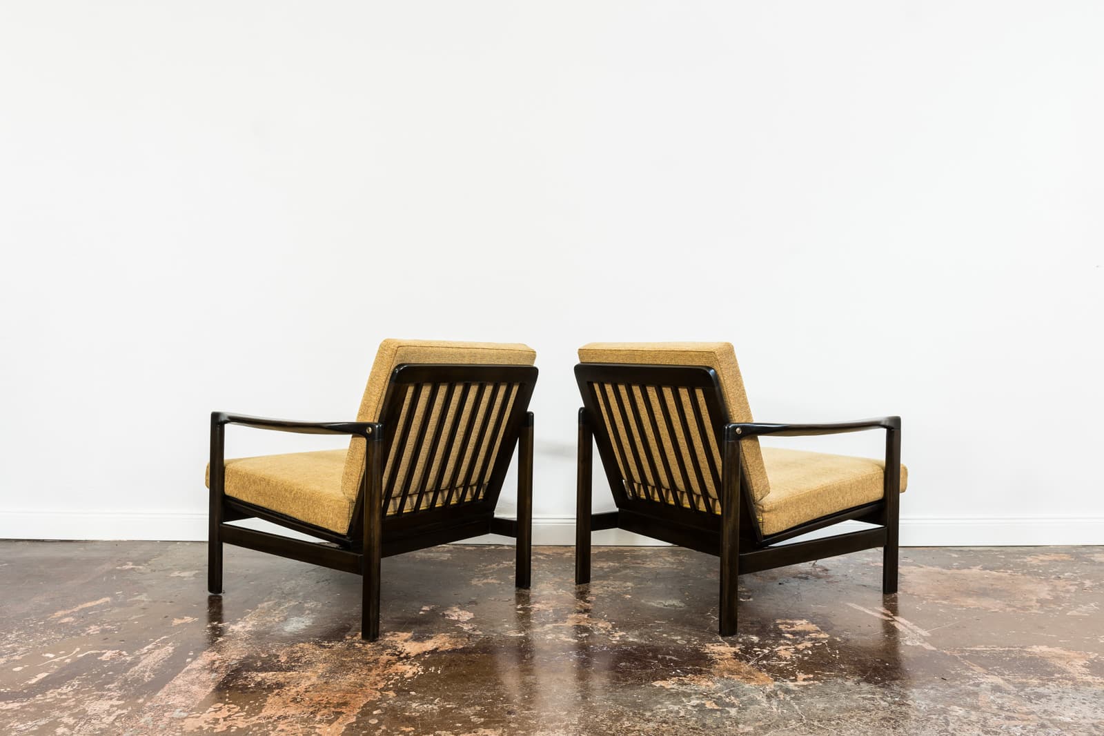 Pair Of Orange B-7522 Armchairs By Zenon Bączyk, Poland, 1960’S