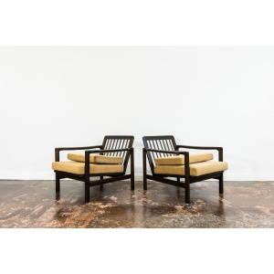 Pair Of Orange B-7522 Armchairs By Zenon Bączyk, Poland, 1960’S